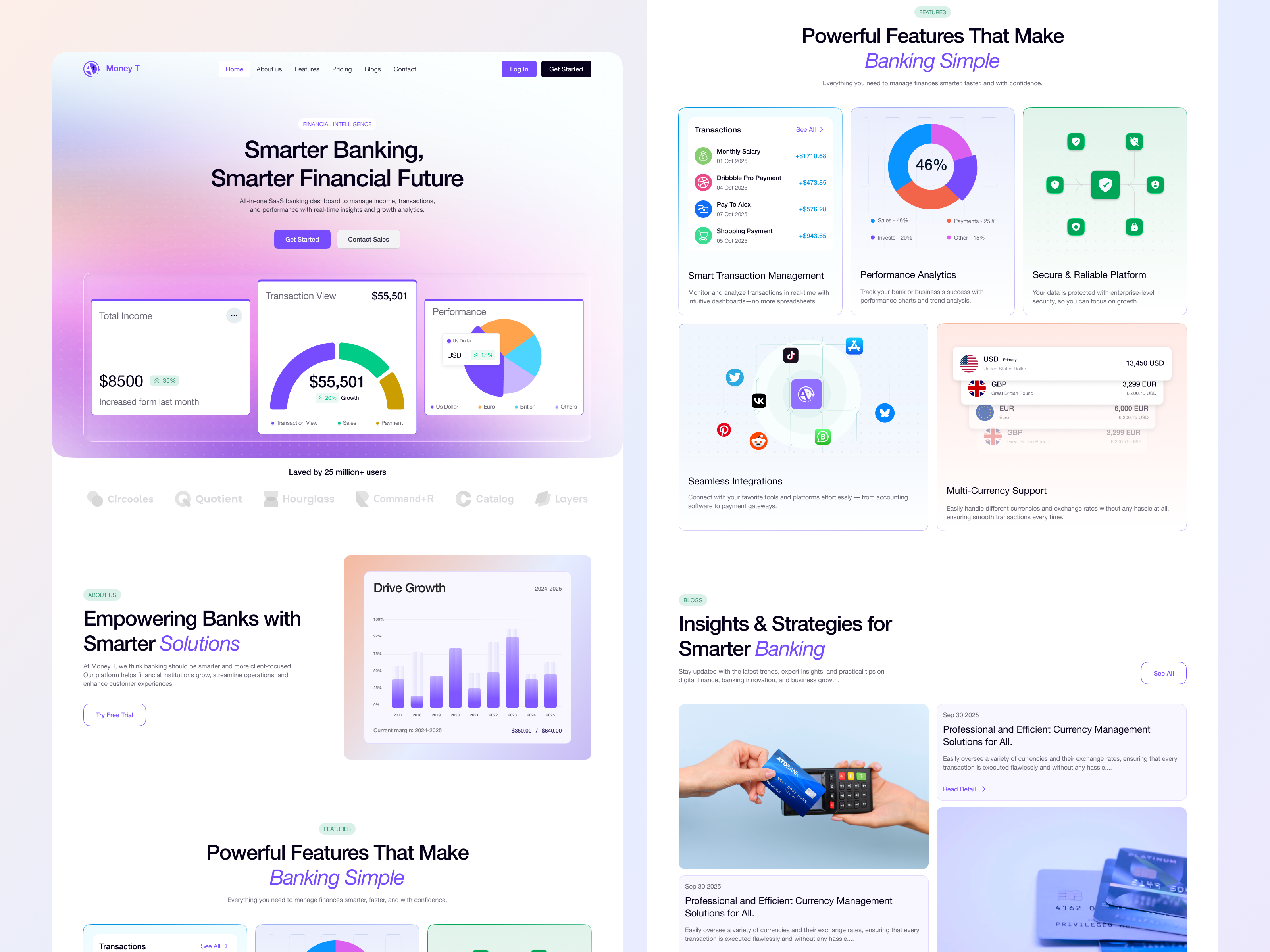 Finance & Banking SaaS Website interface product service startup ui ux web