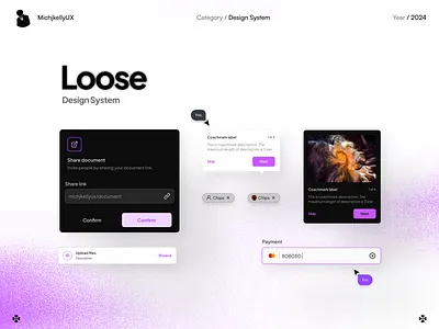 Loose - Design System app assets brand identity branding design design system figma guideline landing page minimalism mobile product ui ui kit user interface ux website