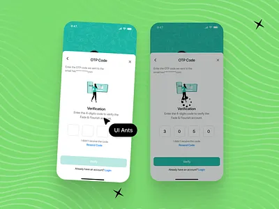 Barber App-OTP Verification UI androidui barberapp changepassword cleanui createaccount iosui mobileapp mobileui otp otpverificaiton salonapp