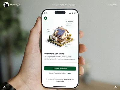 Eon - Home | Onboarding & Personalization app brand identity branding design figma illustration light mode management minimalism mobile mobile app modern onboarding personalization solar panel ui user experience user interface ux