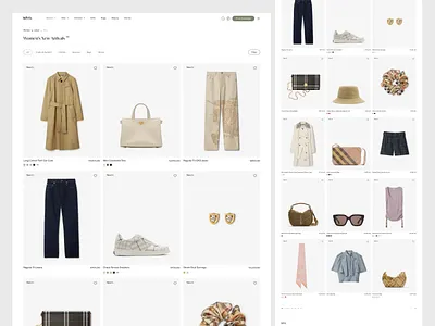 Fashion E-commerce - Product Catalog Page card cart catalog catalog page clothing e commerce fashion filter list marketplace minimal online shop online store product card product page shopify shopping ui website woocommerce