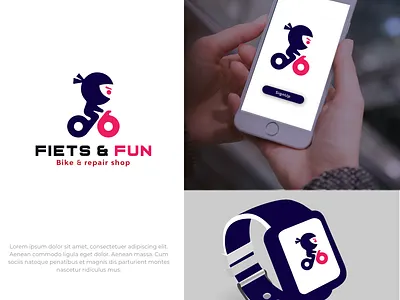 FIETS AND FUN abstract logo banding app brand brand identity design graphic design illustration logo