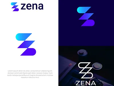 ZENA abstract logo banding app brand brand identity branding design graphic design illustration logo