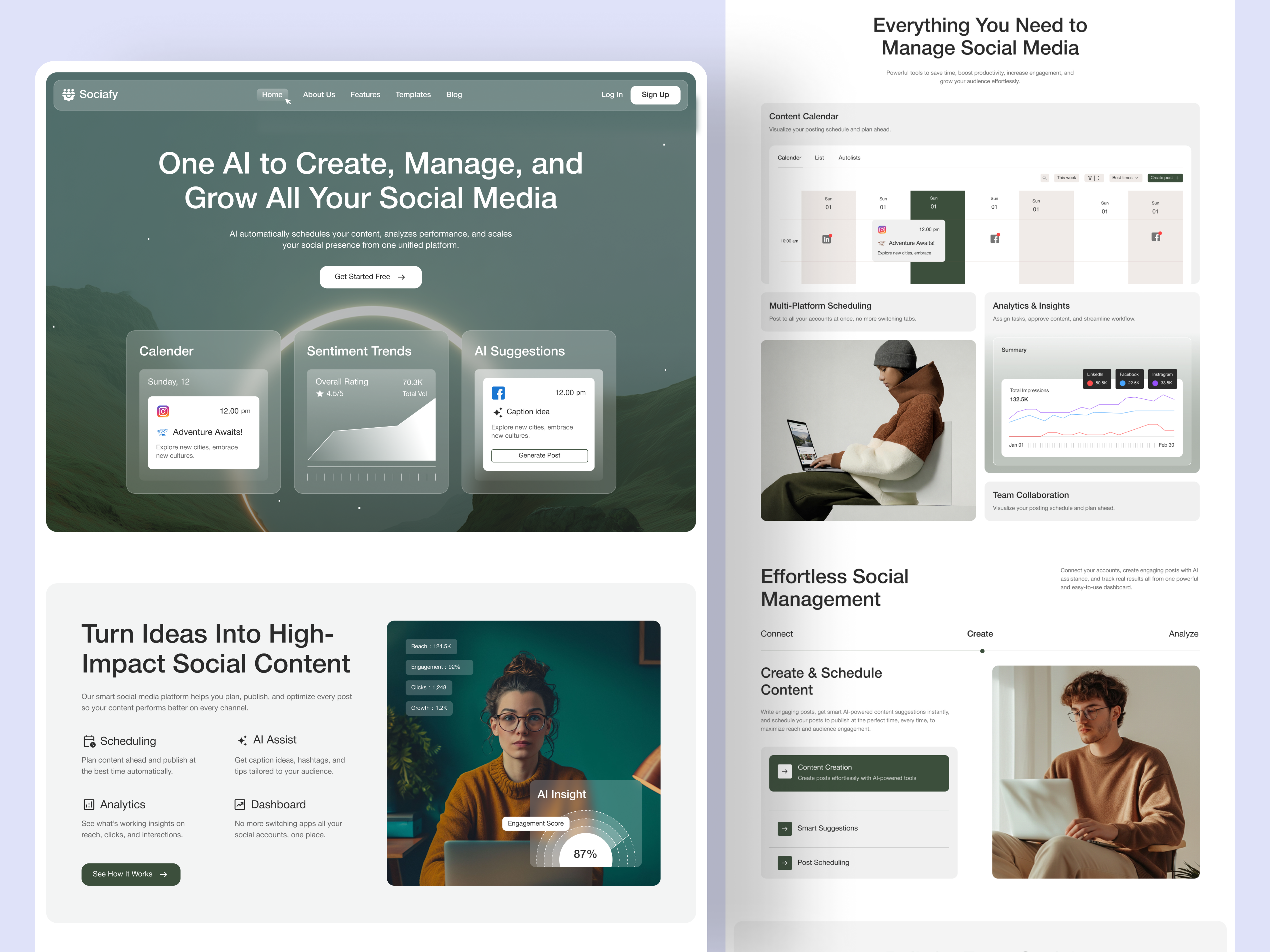 AI SaaS Website Design ai saas landing page ai saas platform website ai saas website ai tool website design ai website design ai website landing page framer design and development framer website minimal landing page modern landing page social media management website web design webflow design and development webflow template webflow website website designer