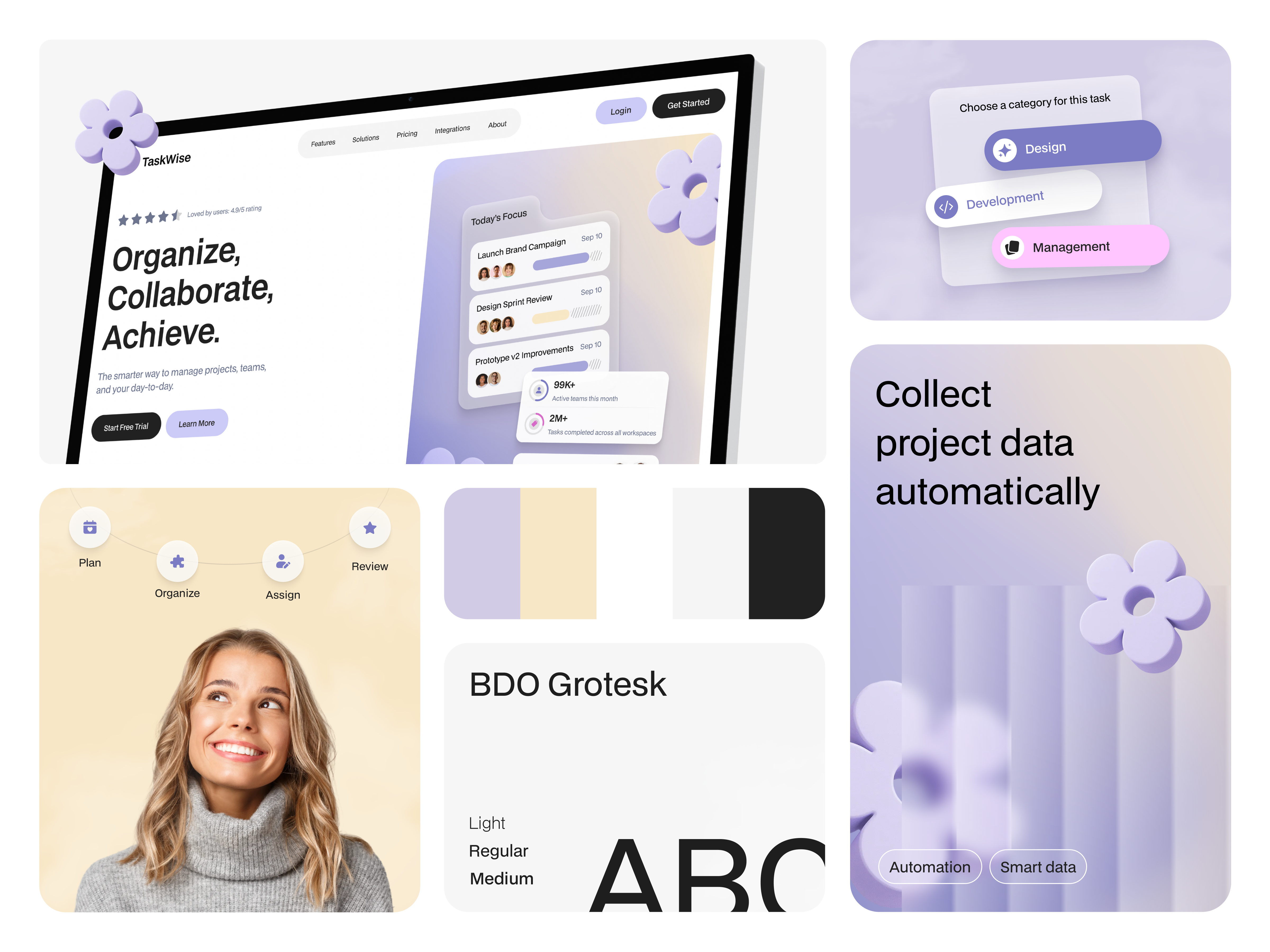 TaskWise — Smart Project & Team Management branding crm design illustration logo project management saas ui ux web website