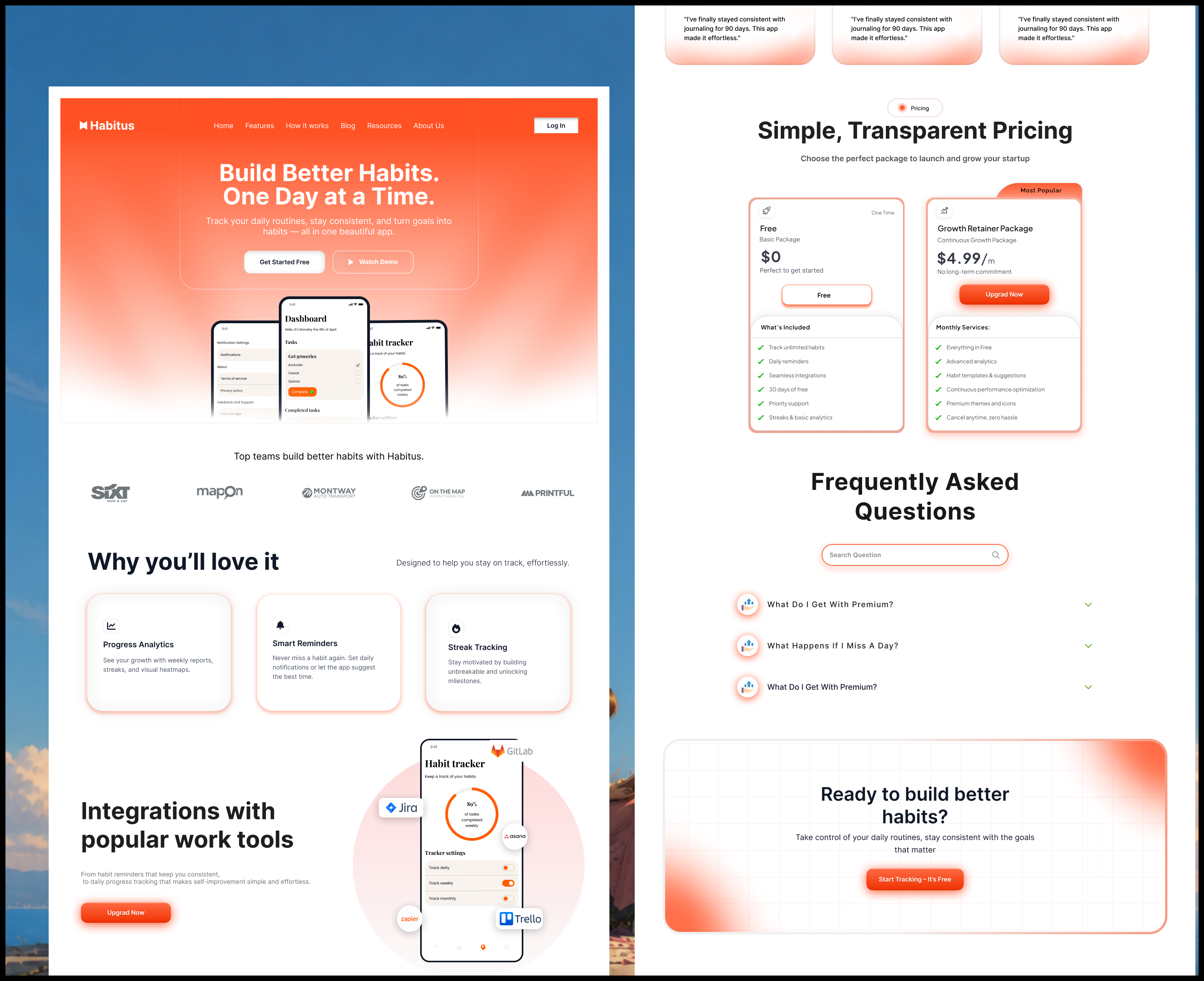 Habitus sass website design cta glow ui popular sass ui ux vairal
