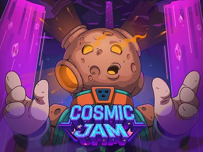 Cosmic Jam: Project cover adobe illustrator astronaut cartoon character design comet game art game logo graphic design illustration mascot space