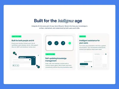 Features Overview animation concept for Mintlify animation awwwards design inspiration interaction landing page marketing site motion playful prototype saas site ui web design website