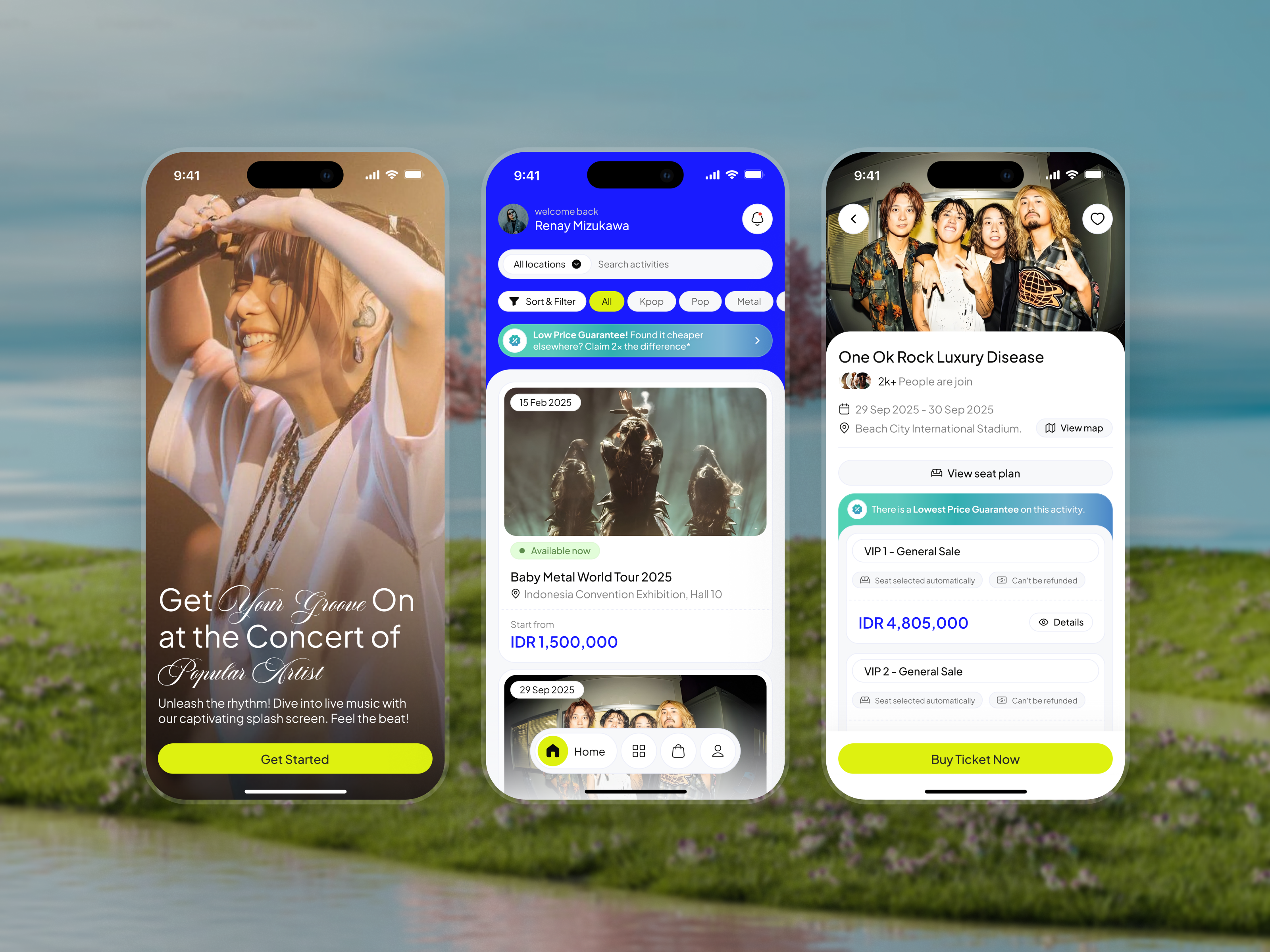 Ticket Concert agency landing page agency web design app design branding concert design dribble best shot event graphic design illustration logo mobile ticket ui uiux
