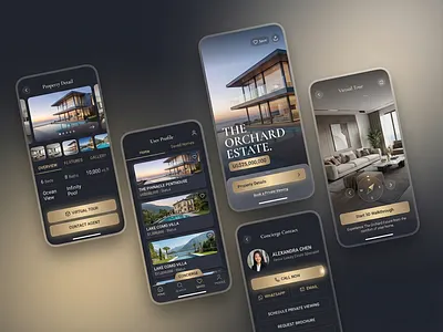Luxury Real Estate Mobile App UI/UX Design | Property & Virtual android app design app interface design dark ui design high end app design ios app design loits luxury app ui mobile app design mobile ui design modern mobile ui premium app design product design property app property listing app proptech app real estate app real estate ui ui ux design ux case study virtual tour app