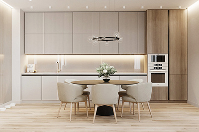 Apartment minimalism 120 m2​​​​​​​ 3d apartment apartment design design interior kitchen living room minimal ui дом