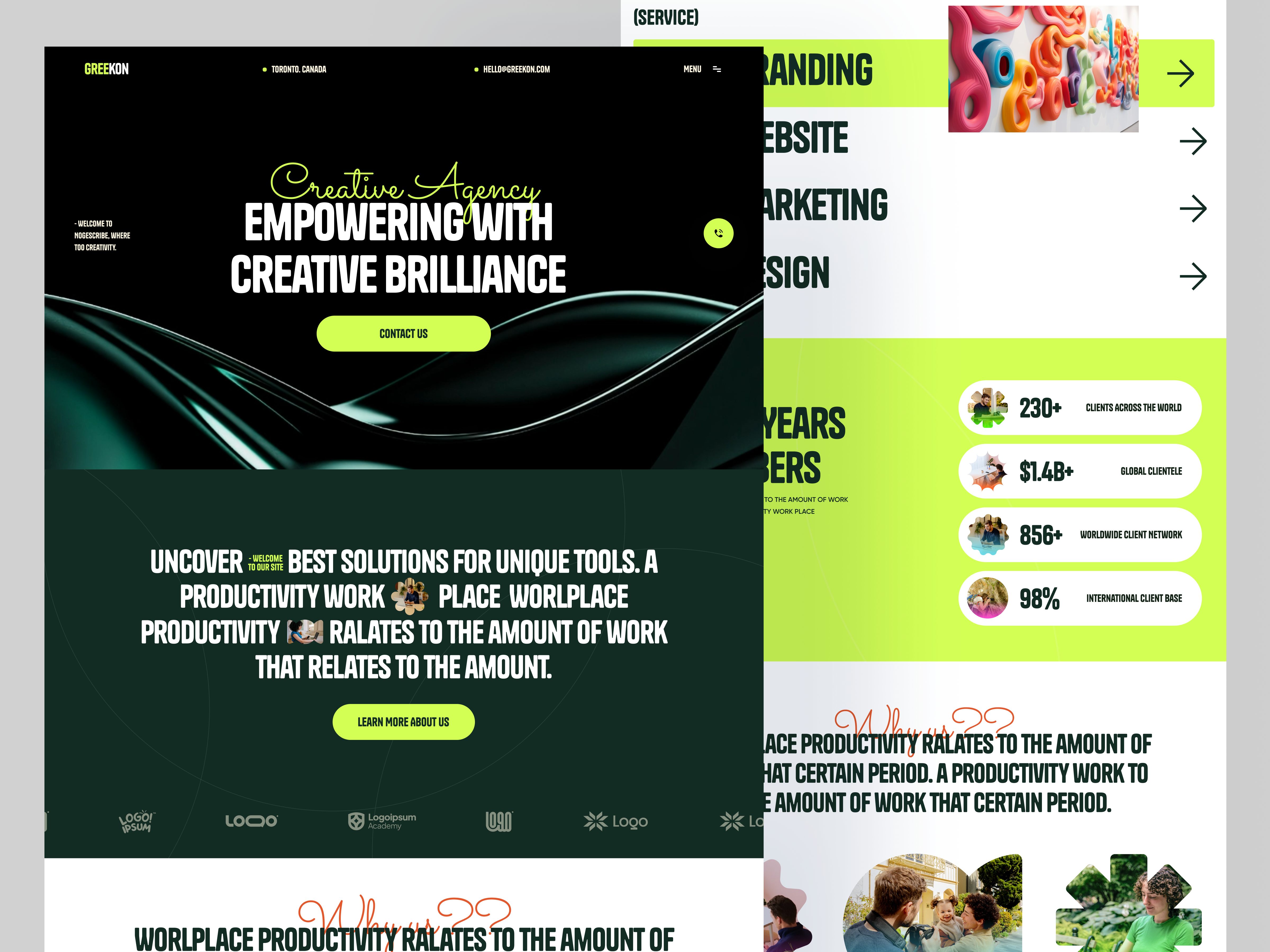 Greekon - Agency Website Design agency template landing page marketing agency marketing website ui web web design webflow website design