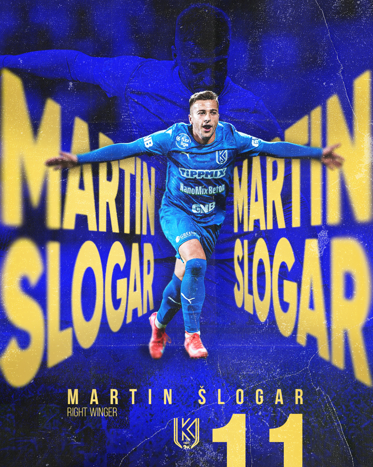 Football Player Poster athlete branding design editing esport team football football design graphic design logo matchday soccer design social media social media graphic social media poster sport team visual identity