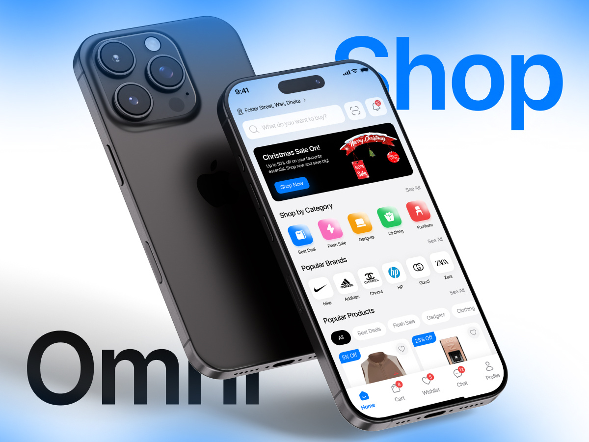 OmniShop - E-Commerce Mobile App UI/UX Case Study android app design app ui cart case study clean e commerce app ecom ecommerce fashion ios mobile app mobile design modern online online shopping radiyal shopping app ui ui design