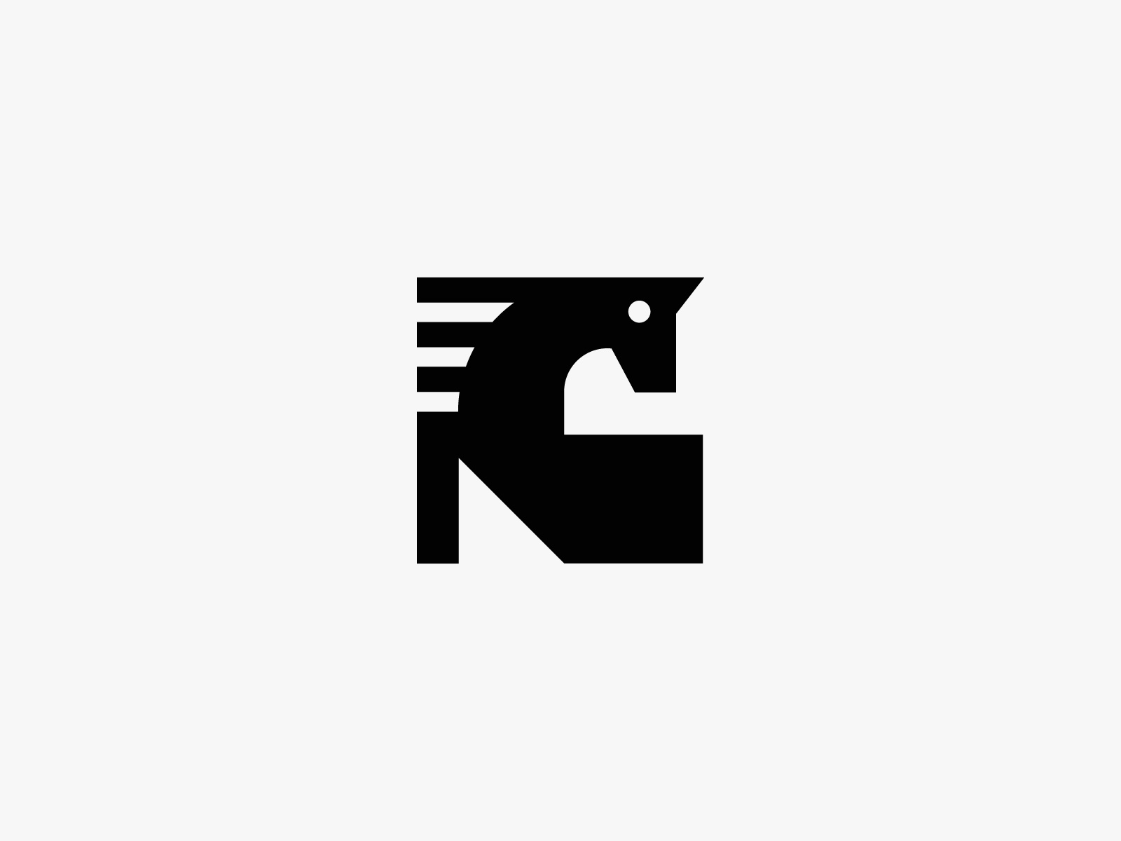 Geometric Horse Mark Logo abstract logo branding brandmark geometric logo graphic design horse icon logo logo design logo for sale minimal monochrome monogram versatile