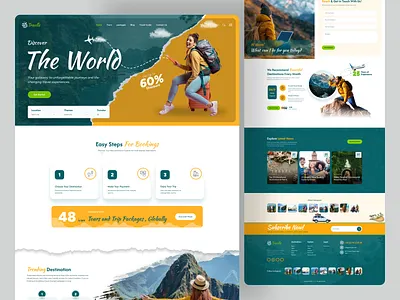 Modern Travel & Tour Booking Landing Page clean design clean ui design dribbble figma ui figmadesign freelancedesigner landing page design travelagency traveltech travelui ui uiexploration webdesign
