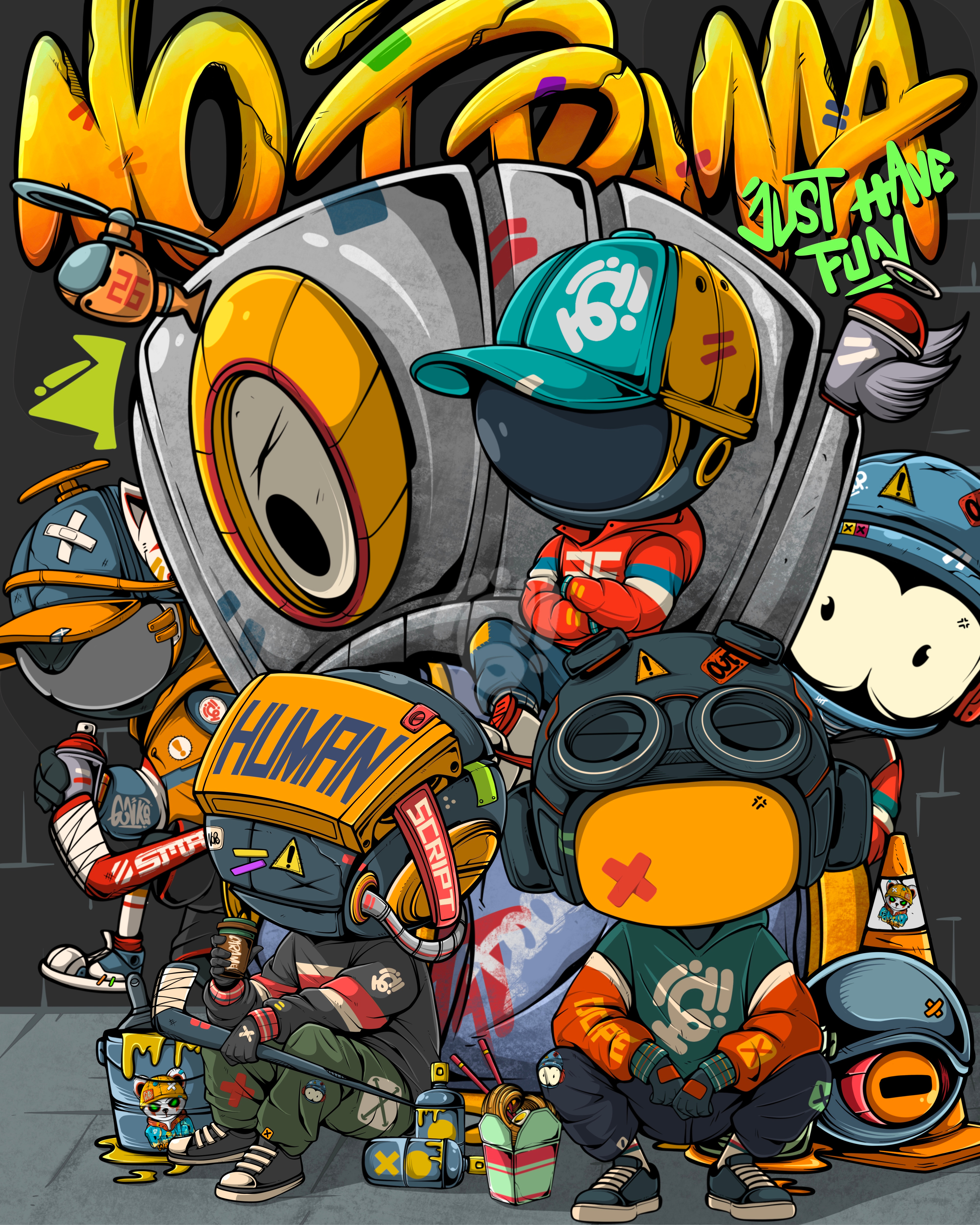 No Drama apparel art character cyberpunk design doodle game illustration merchandise nft streetart vector