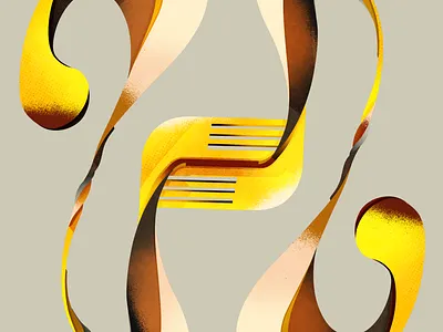 Paired Forks 3d artwork design graphic design illustration