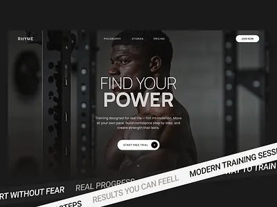 Gym App · Landing page clean concept design design gym landing page minimalistic training ui