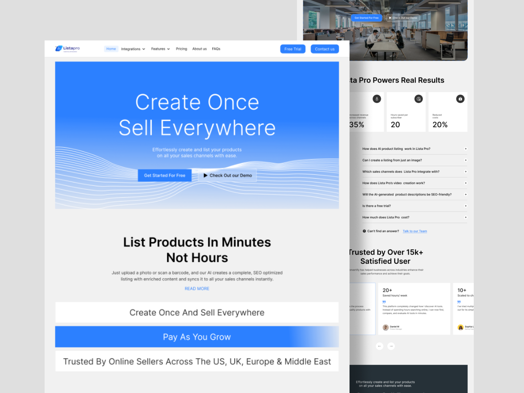 AI-powered eCommerce listing platform ai ai website animation automotion ecommerce integration ecommerce website graphic design listing landing page listing website minimal website product design saas saas design saas landing page saas product saas website ui website