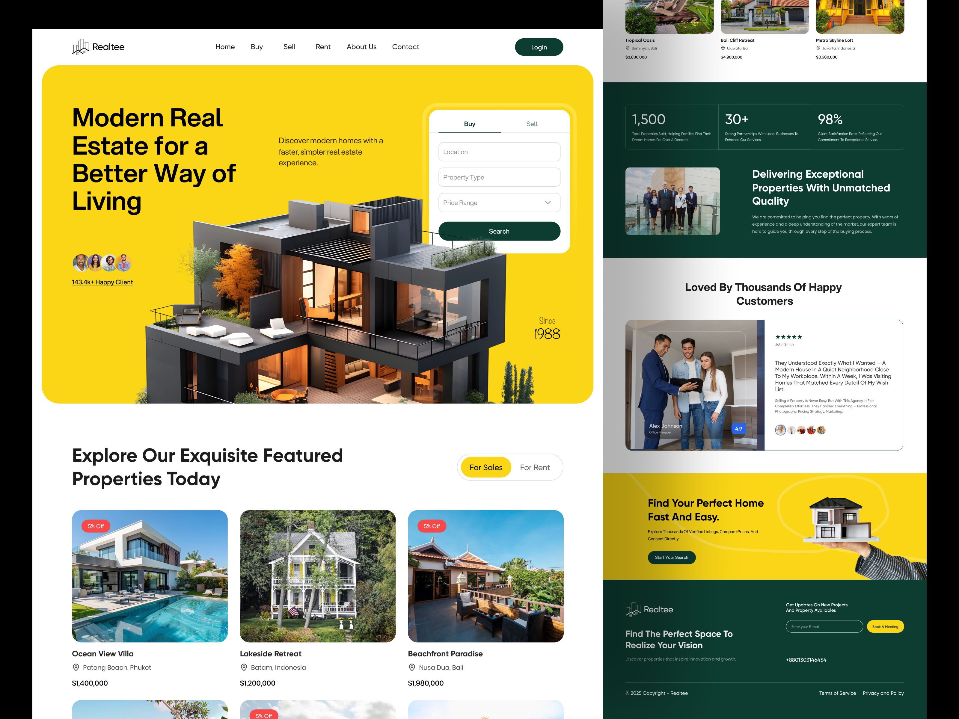 Real Estate Website clean ui landing page modern ui property property website real estate website realestate saas website ui ux web design website design