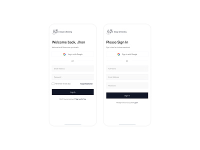 Login Signup Mobile Screen design login signup ui ux web