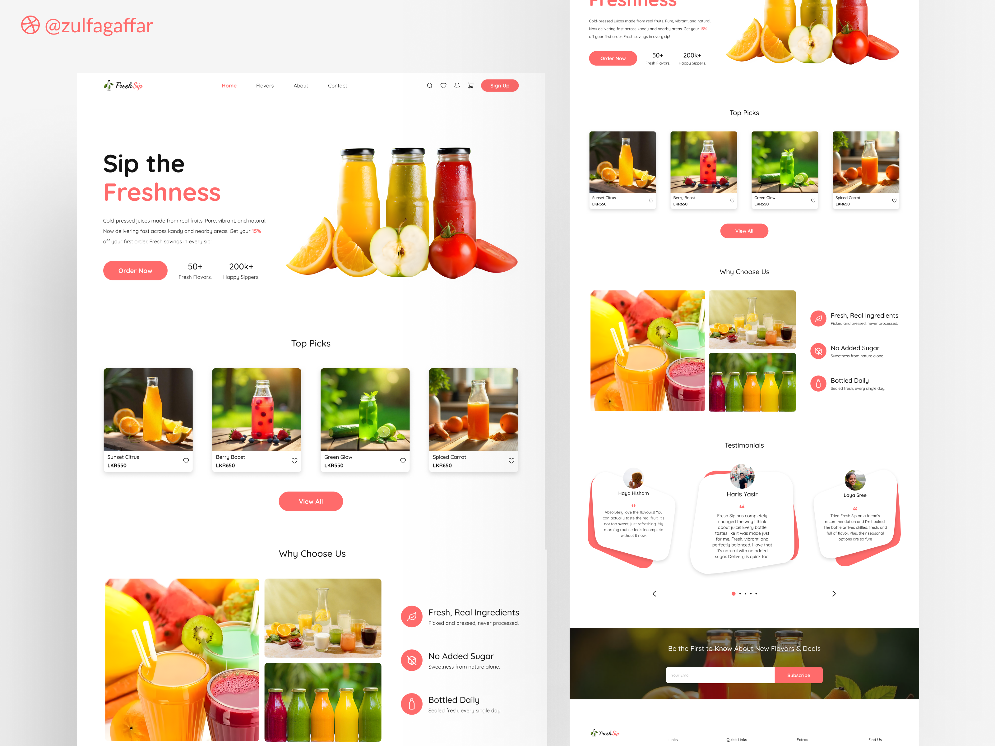 Juice Landing Page design figma juicelandingpage landingpage minimal ui uidesign uiux ux webdesign