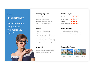 Travel Persona design persona ui ux web