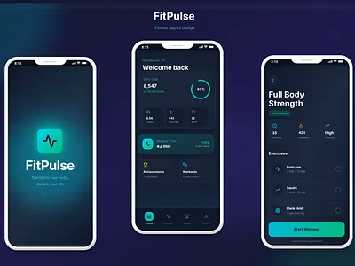 ~FitPluse Fitness App UI Design app design ux design ui ux