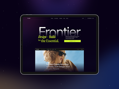 Frontier Website Layout clean design gradient layout minimal product design typography ui web design website