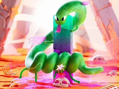 NO. 4 / 肥遺 Feiyi | 36days 36days 3d animation c4d illustration snake