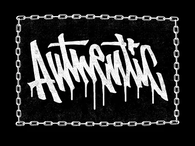 Authentic - Silkscreen Print graffiti graffiti tag handstyle lettering print typography