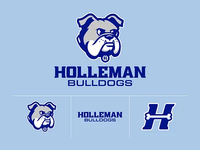 Holleman ES Bulldogs brand branding bulldog dog bone dog logo h logo identity logo mascot school school logo sport sports logo