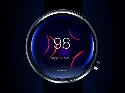 Health analyzer UI for digital watch 3d animation blue clean dark flow health heart lava luxury meditation mockup motion night oxygen relax relaxed simple ui watchface