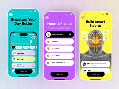 Smart Habit Onboardin Screen activity tracker ai health app app design fitness fitness goals app habit tracker app health analytics app health app health care health score tracker health tech design healthcare app lifestyle app medical app mobile app onboarding splash step counter app ui design wellness ui design