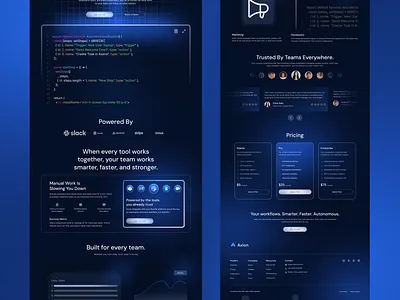 Axion AI Automation Landing Page ai automation landing page ui uiux ux