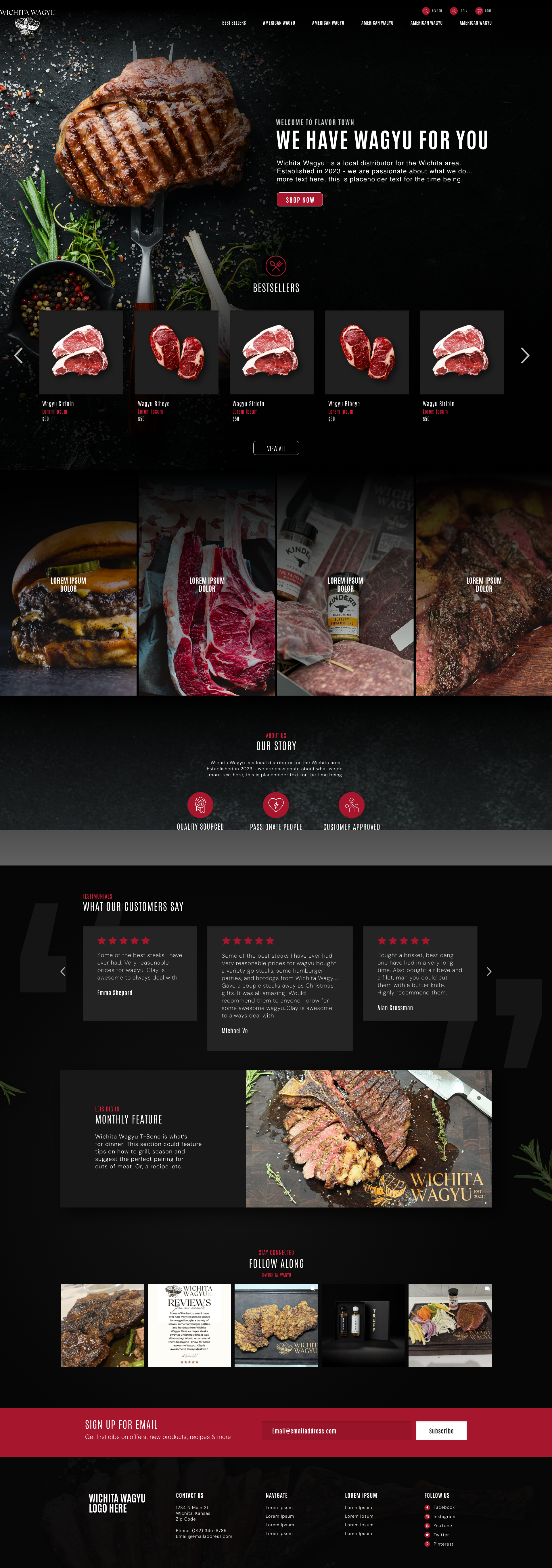 Wagyu Company Website Design design graphic design website design