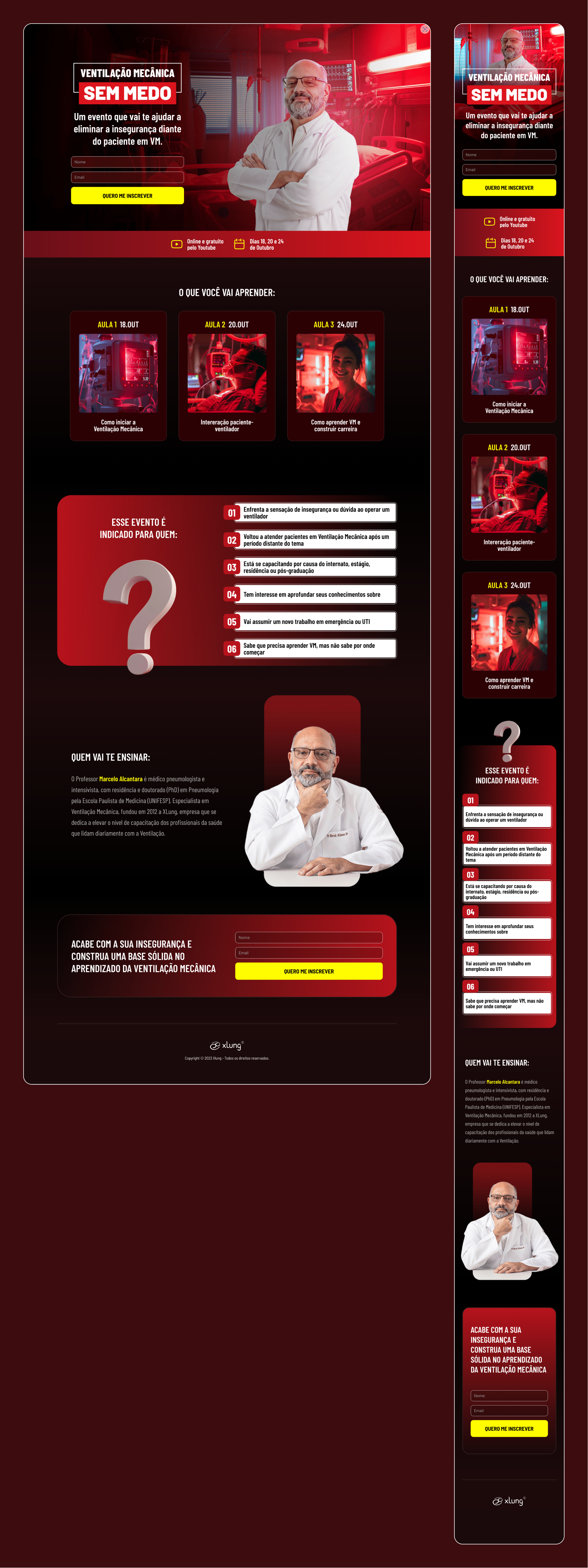 landing page for mechanical ventilation course figma framer landing page lançamento lead magnet pagina de captura pagina de vendas responsive design ui ui design web design