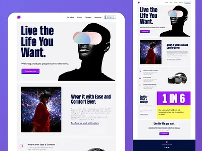 Landing Page Design design illustration landing page product website ui ux vr website