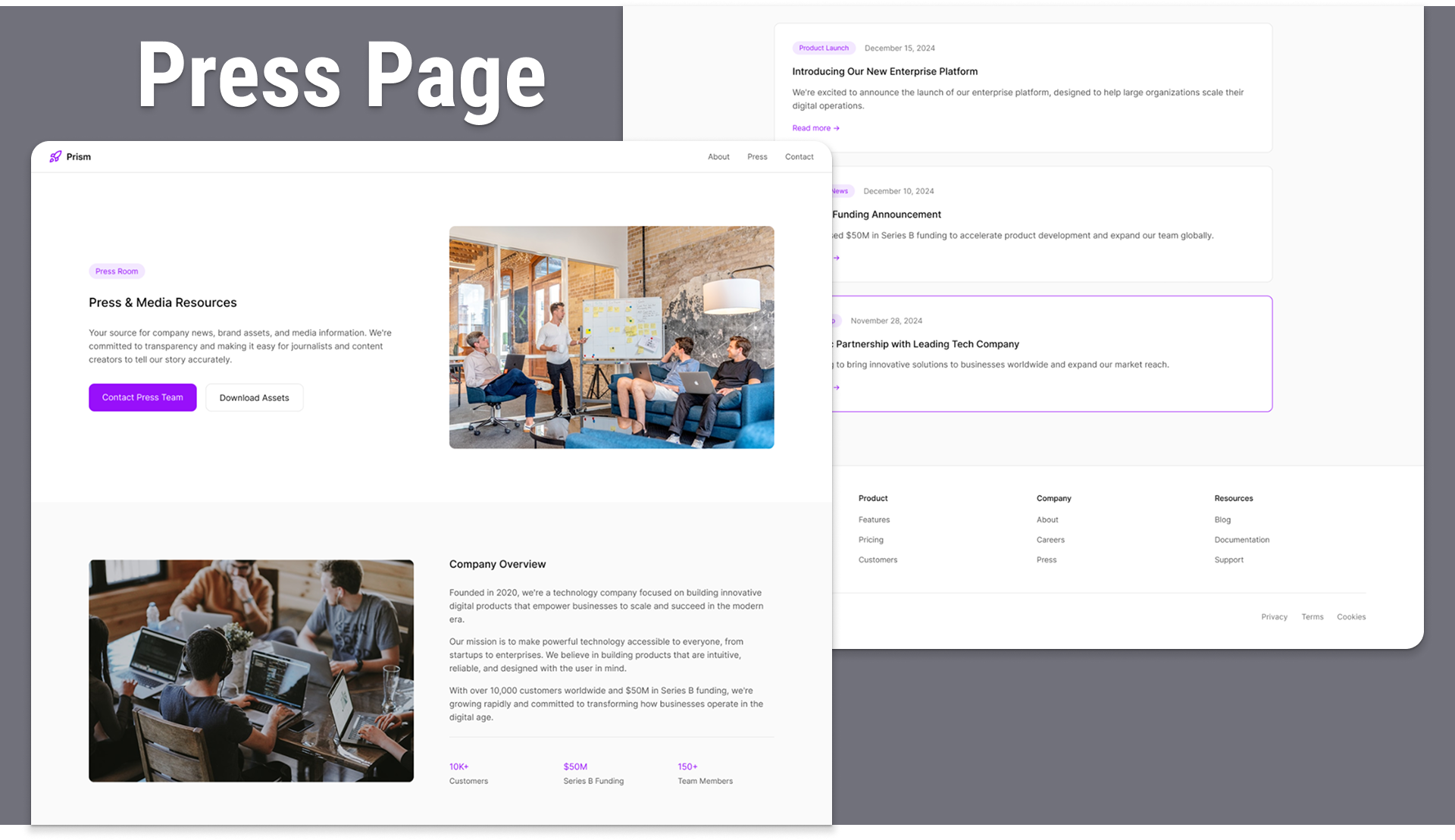 Press Page – Desktop UI dailyui design desktop press page ui
