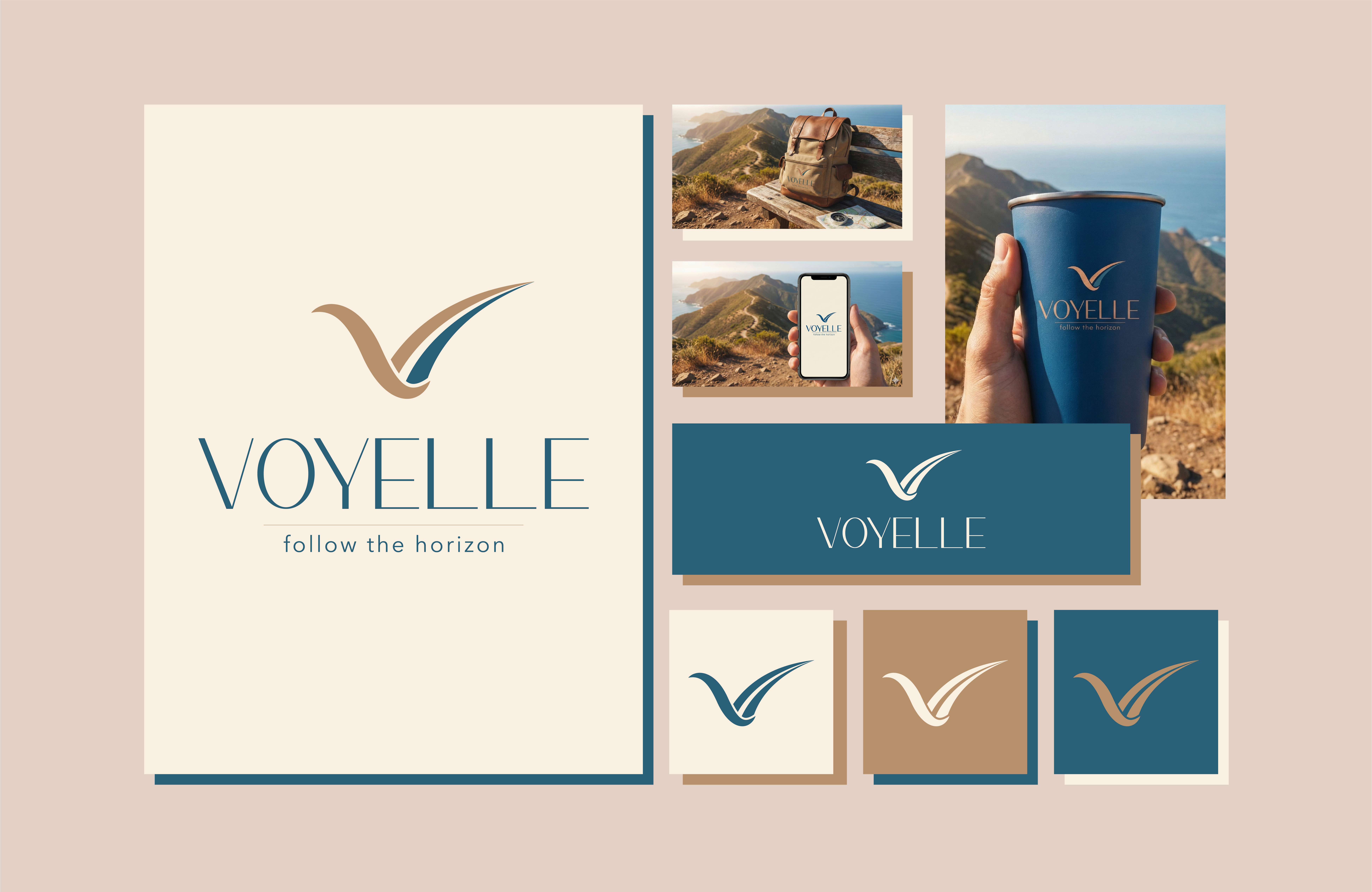 Voyelle — Luxury Travel Logo Design brand booklet brand guideline brand identity brand kit branding branding design custom logo favicon graphic design illustrator logo design logo icon logo mockup luxury logo minimal logo modern luxury logo moodboard travel logo typography vector logo
