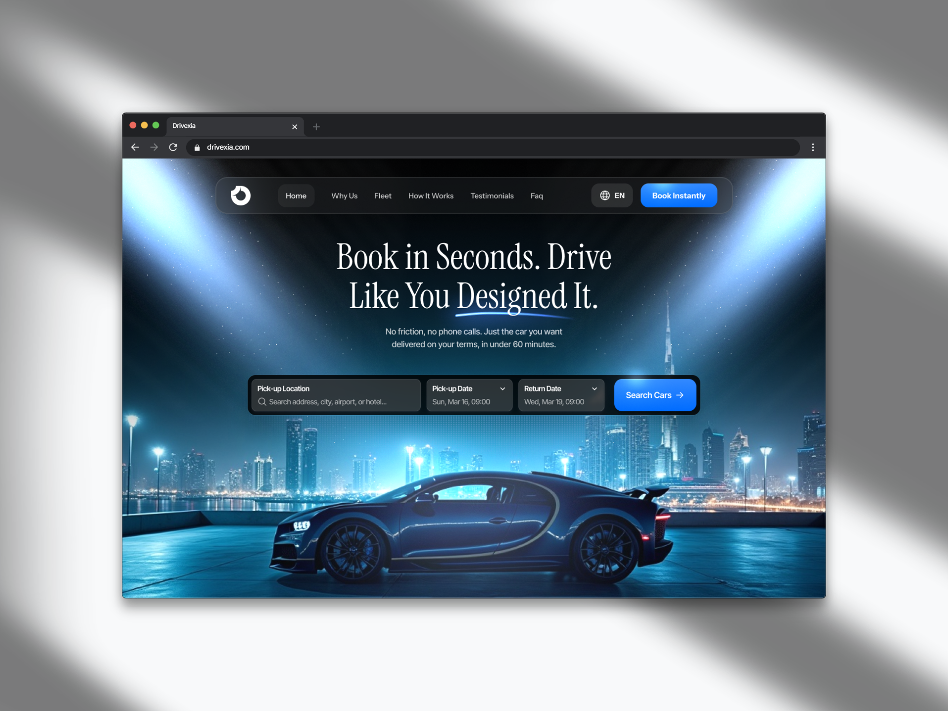 Premium Car Rental Website 3d animation booking dashboard branding car booking car rental dark design dubai graphic design logo luxury vehicle rental system motion graphics uae ui ux web3