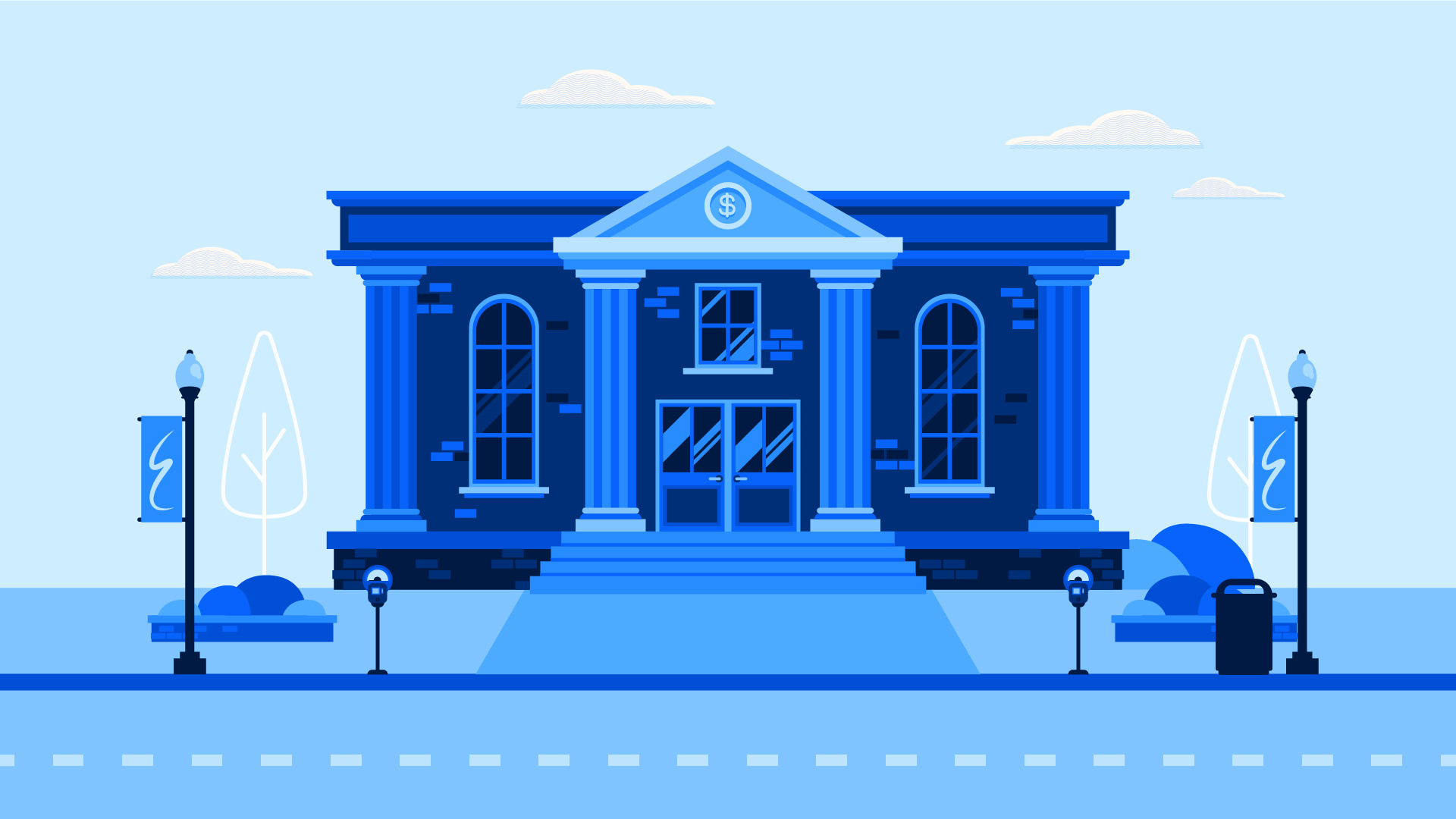 Bank illustration branding illustration