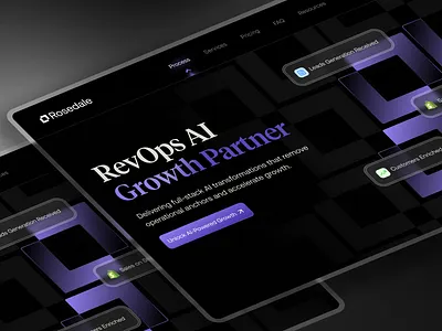 Rosedale AI Landing Page agentic ai assistant growth landing page linear