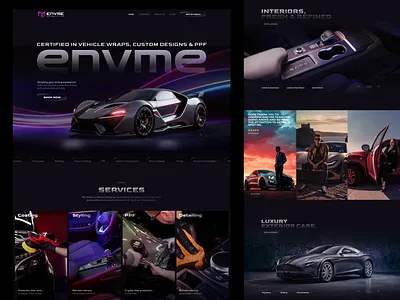 Vehicle Wraps Framer Website Design & Development animation automobile car dark design exterior framer future interactive interior landing page motion graphics neon scifi technology ui vehicle web design