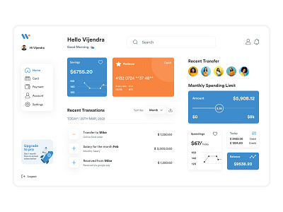 Banking Dashboard branding design graphic design illustration typography ui ux vector web