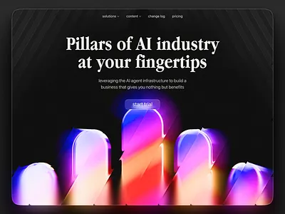 AI Agents Website 3d agent ai ai agent ai agents ai startup colorful homepage landing page main page modern modern website openai