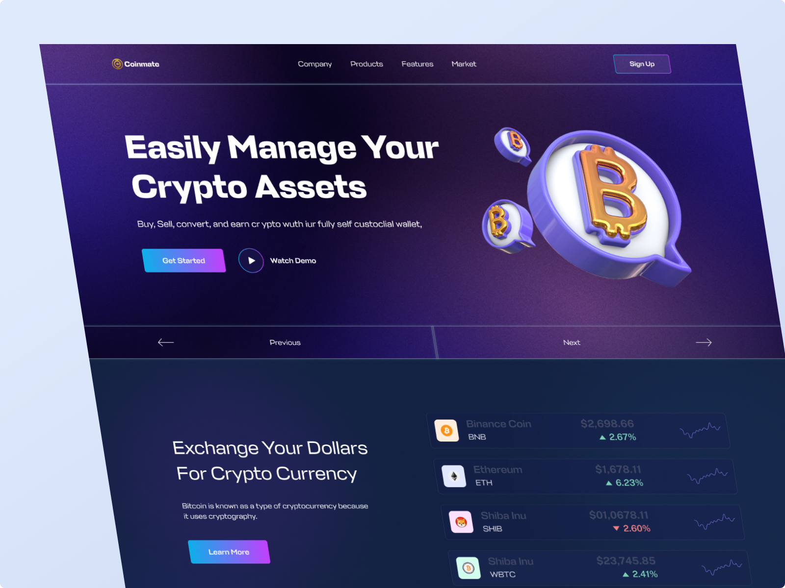 Crypto Exchange - Website Design by Muhsin ✪ on Dribbble