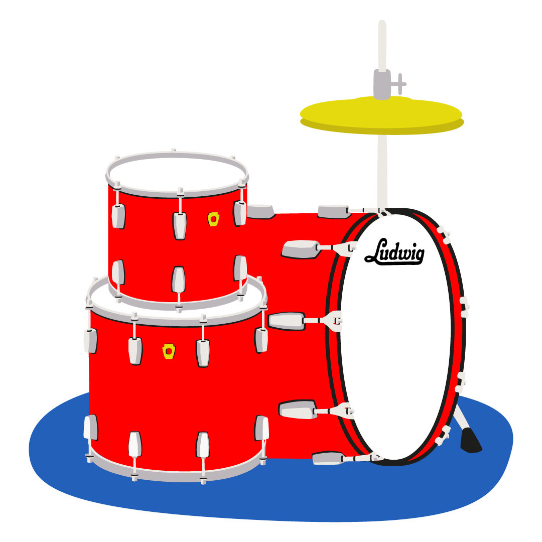 Vintage Ludwig Drum Kit design graphic design illustration mus music screenprint