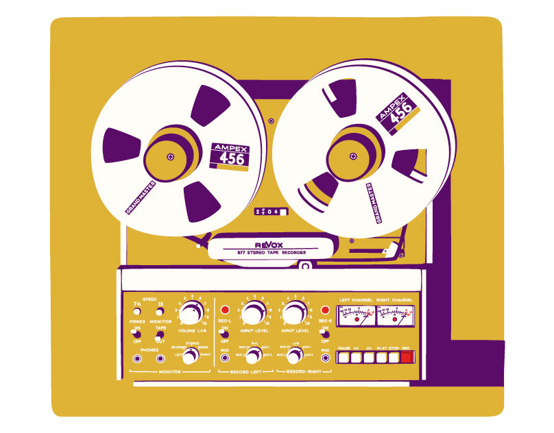 Revox Tape Recorder design graphic design illustration music screenprint